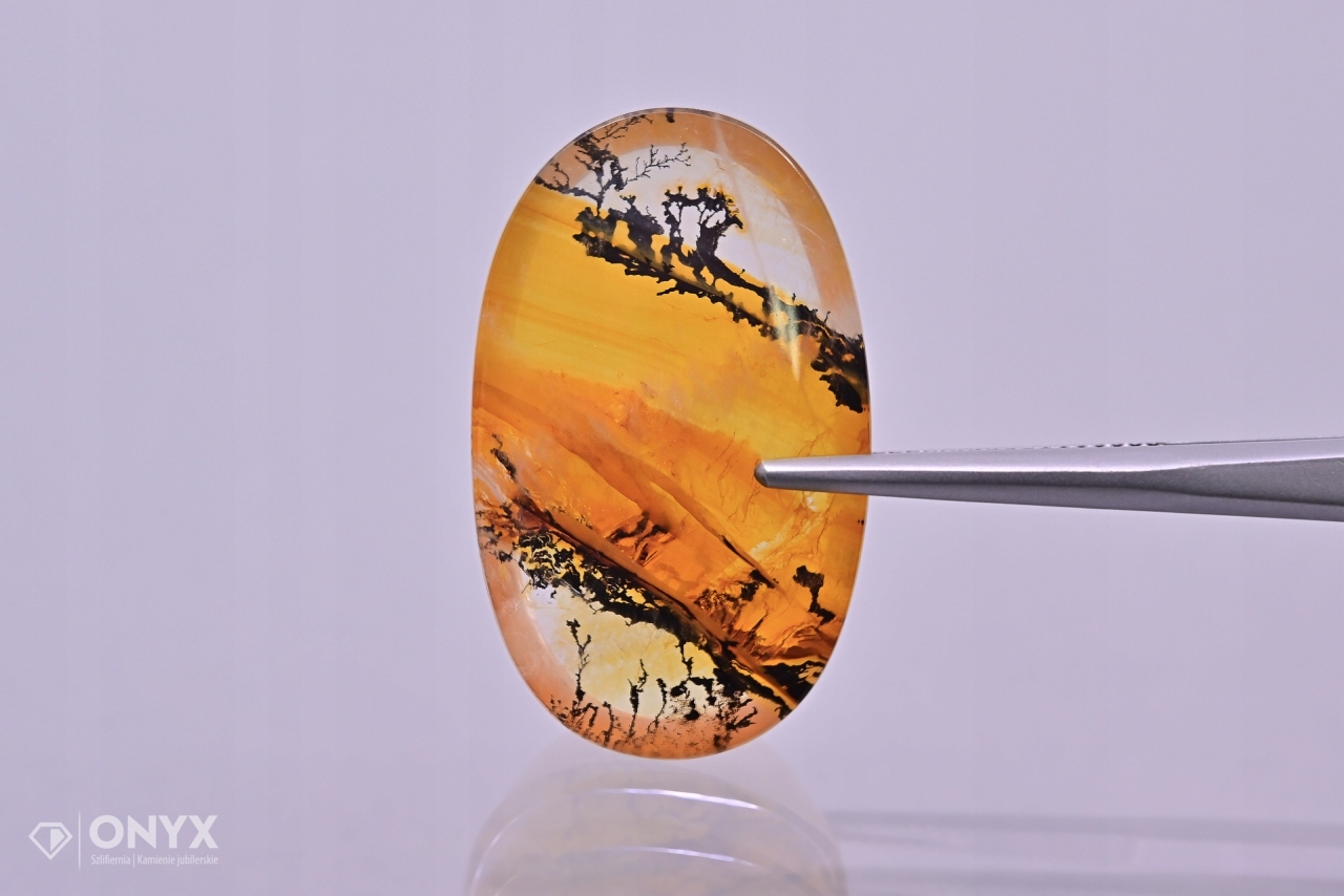 Dendritový křemen konvexní mělký ovál 31x19 mm