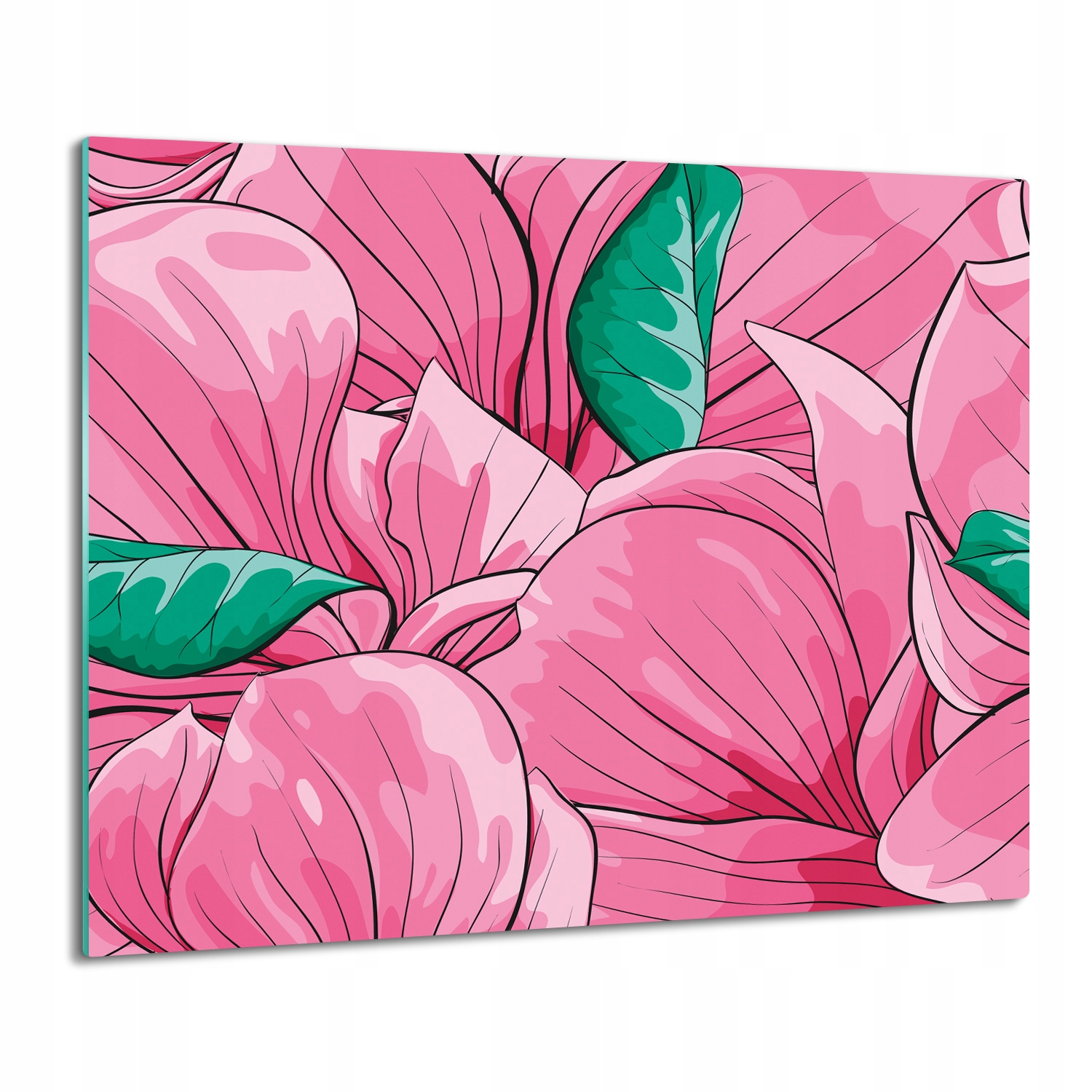 

szklana osłona kuchenna szklana Róż magnolia 60x52