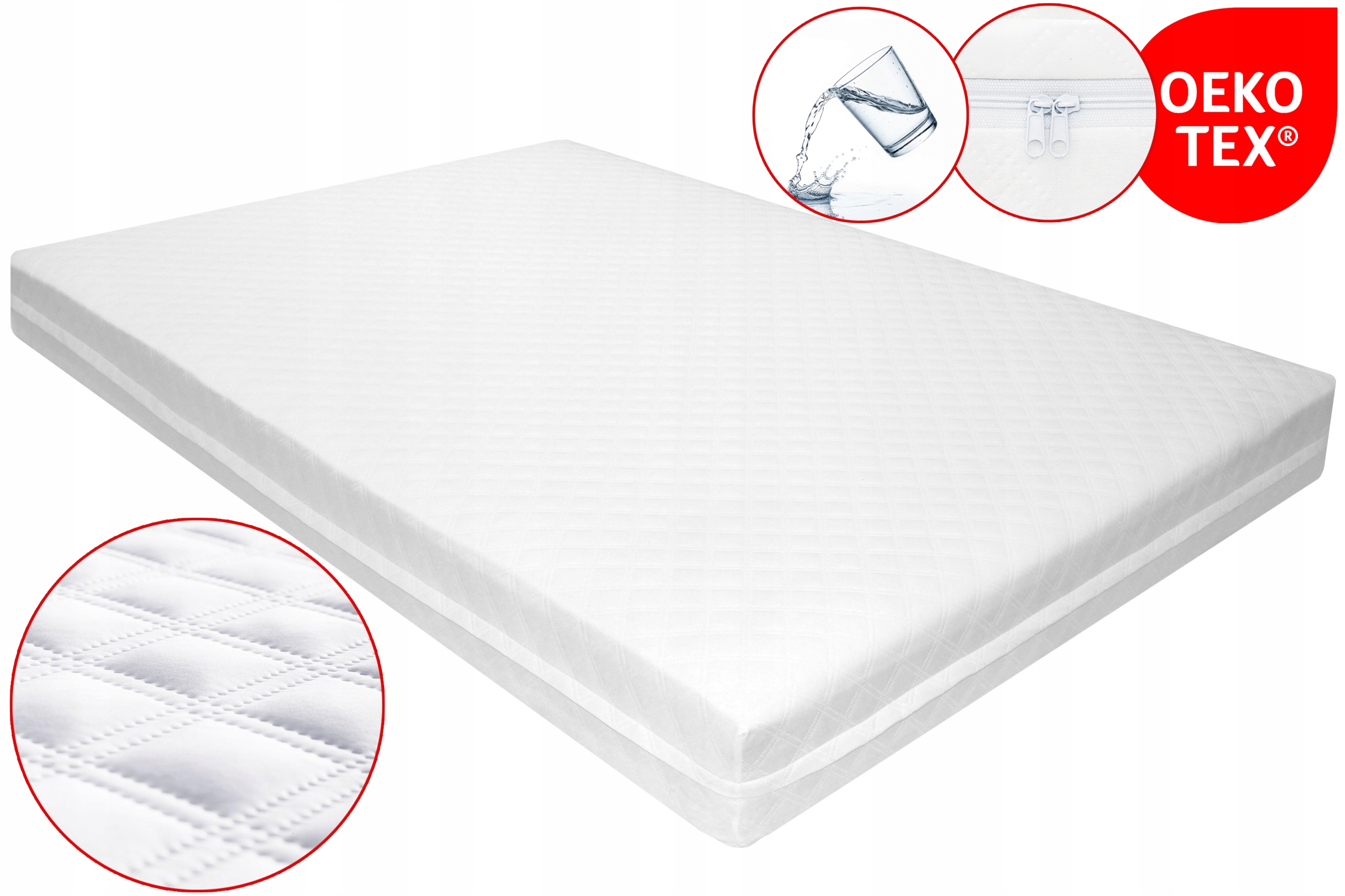 Pikovaný Obal Na Matrace 120x200 Voděodolný Se Zapínáním Na Zip 170G/M2