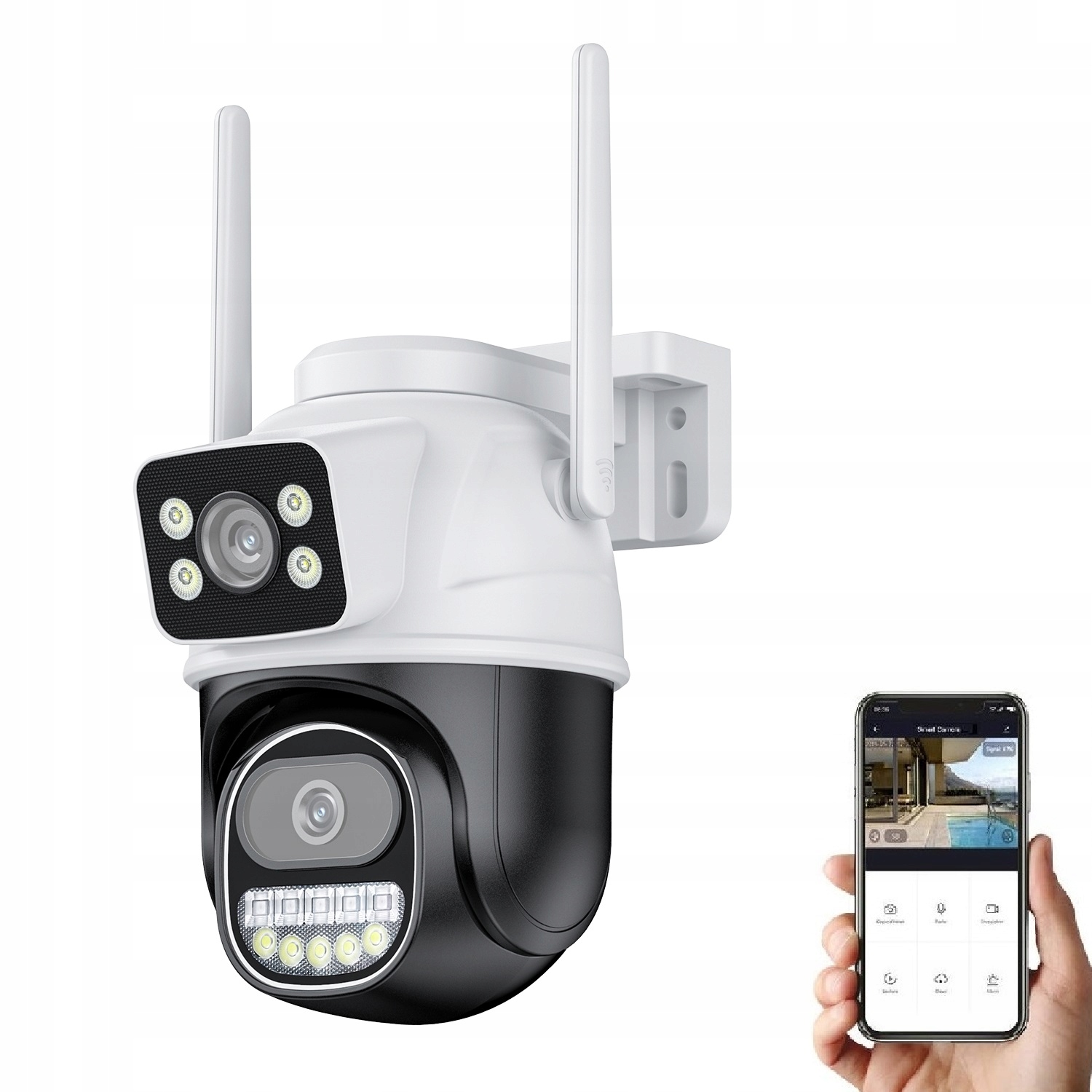 Dvojitá Otočná Kamera S Dvoma 8 Mpx Ip Wifi Objektívmi