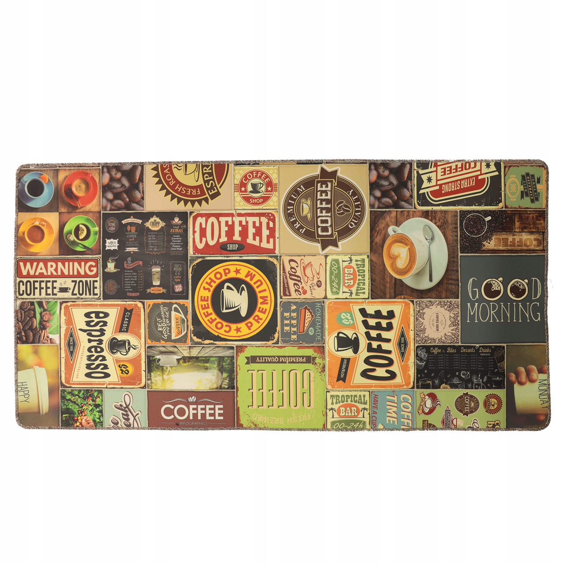 Běhoun do kuchyně Podlahová rohož Koberec Vinylový Měkký Teplý 180 x 110 cm -s