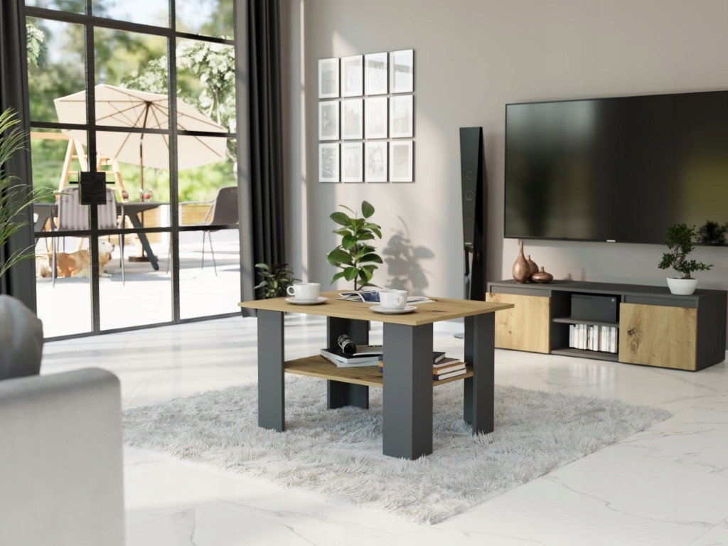 ŁAWA STOLIK KAWOWY STÓŁ A-1 ARTISAN MIX ANTRACYT