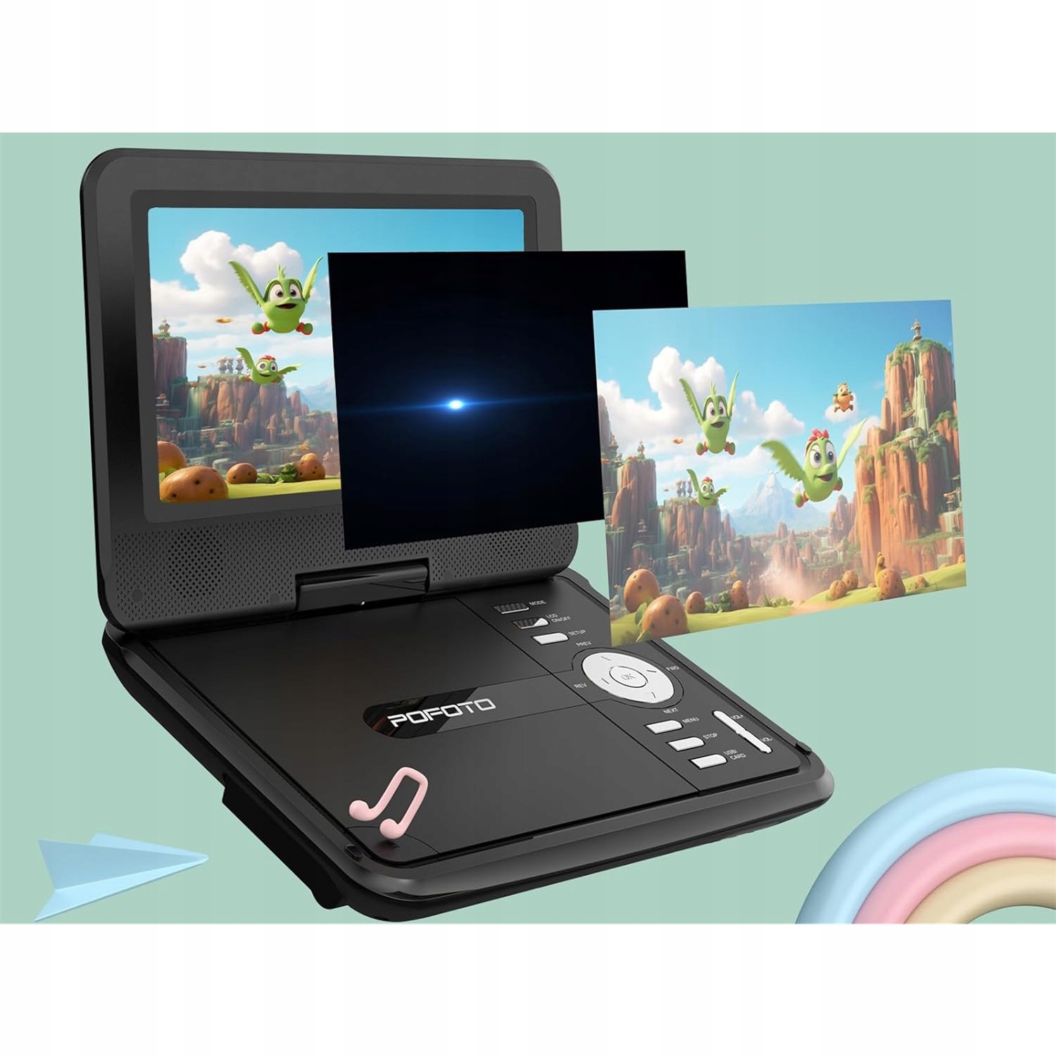 Přenosný Přehrávač DVD PD07 7 Palcový Displej 2000 Mah 3-4 Hodin Přehrávání