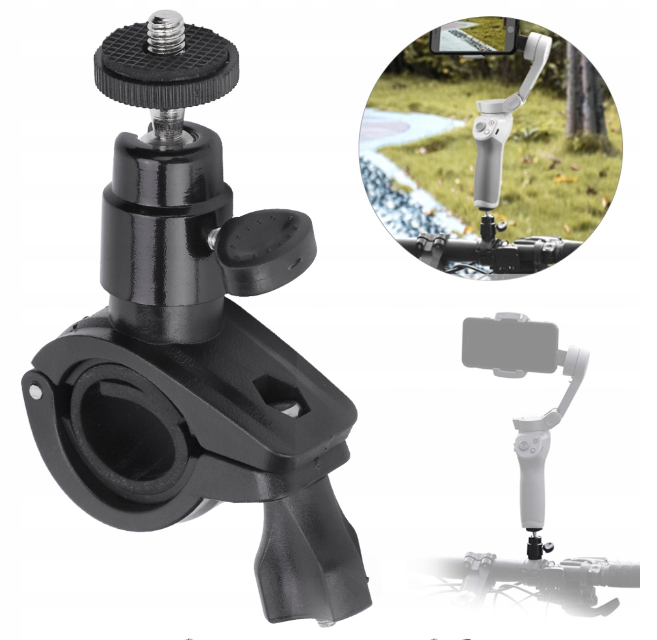 Uchwyt Rowerowy 1/4 cala do DJI Osmo Action Mobile 2 3 Insta360 One X GoPro