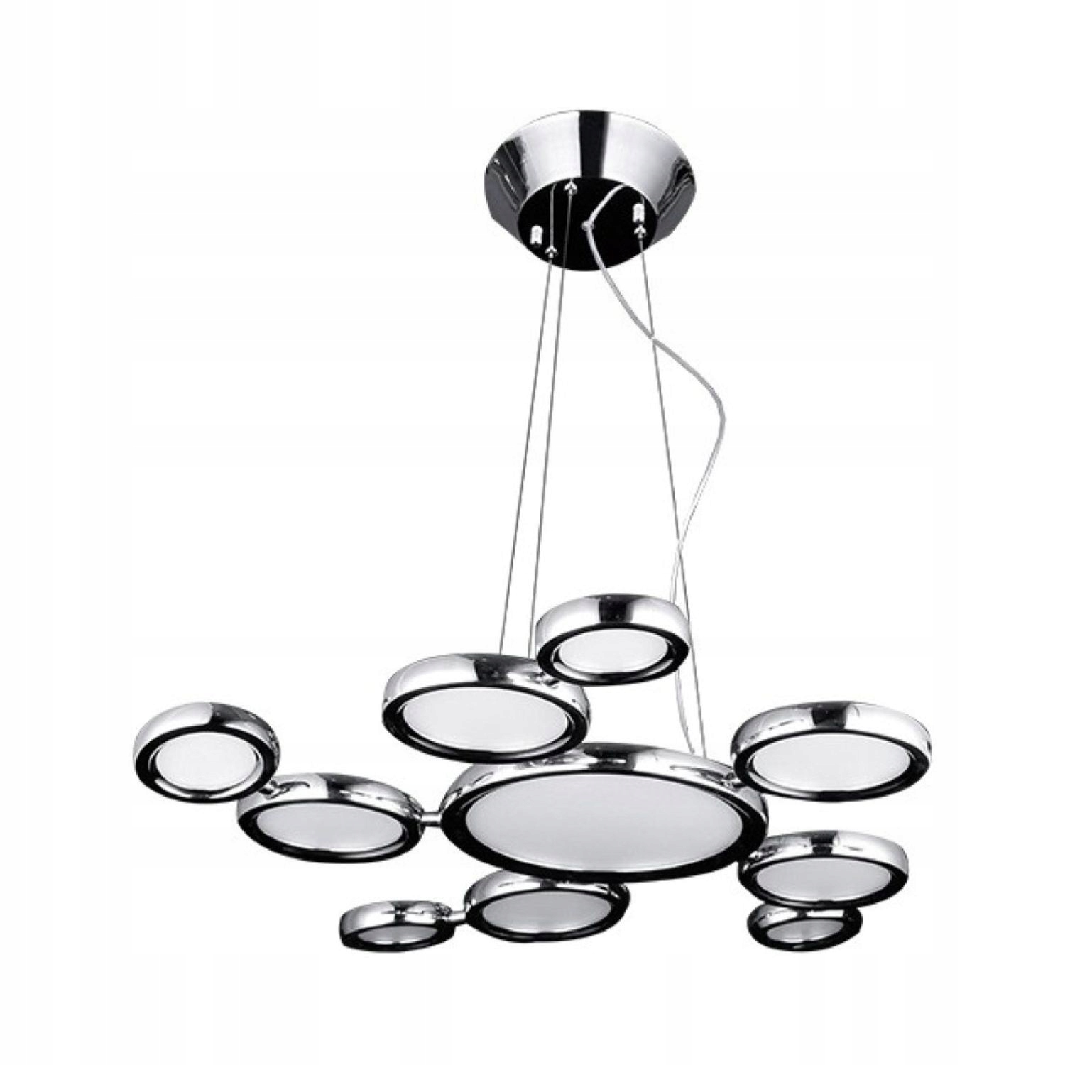 Originální lampa s různě velkými chromovanými kolečky pro obývací pokoj Satellite