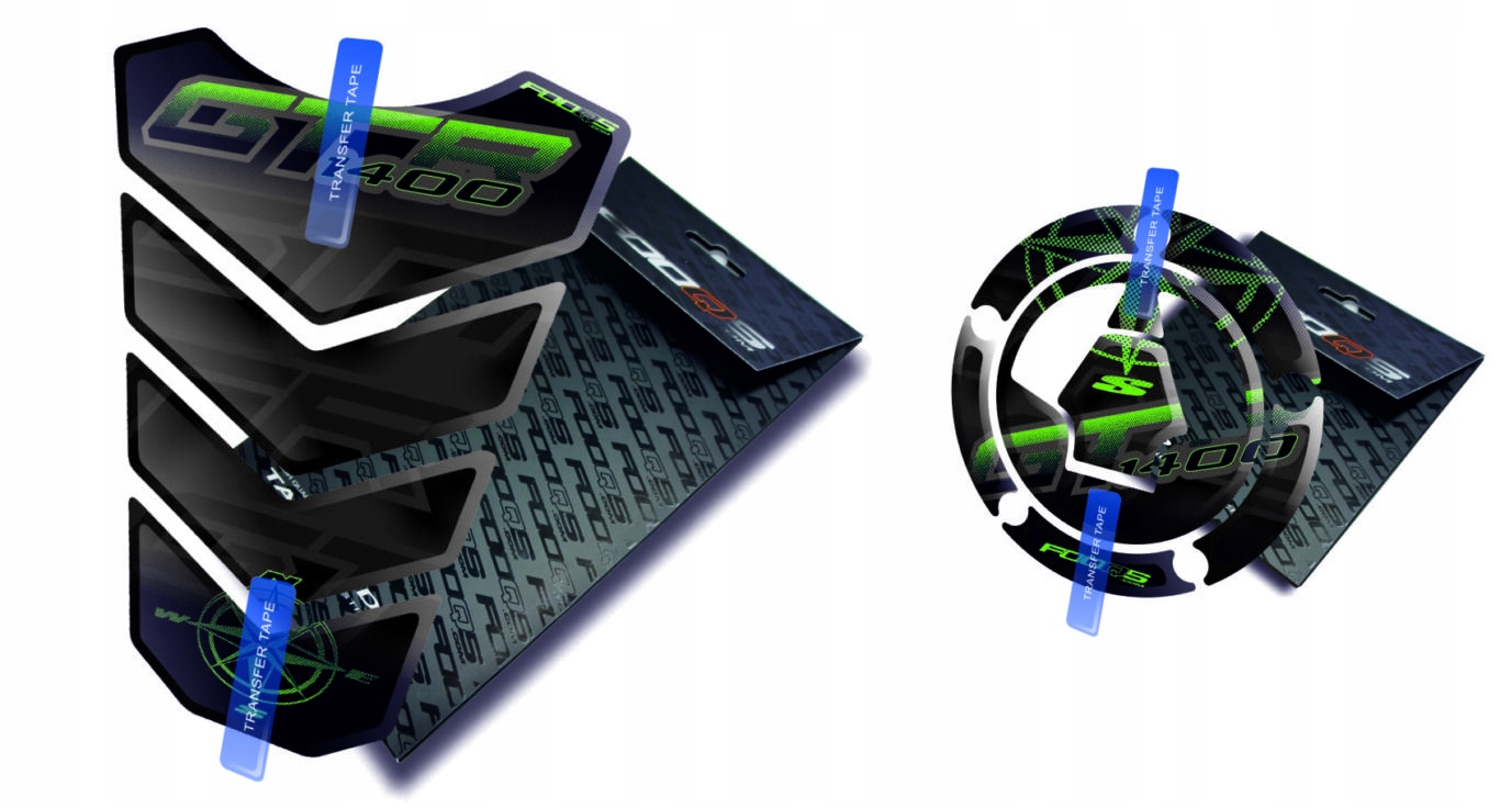 Tankpad Cap-pad Fooqs Kawasaki Gtr 1400 GTR1400 Černý Zelený