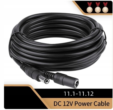 Prodlužovací napájecí kabel pro kamery DC12V 2.1*5.5 mm konektor samec 5 m