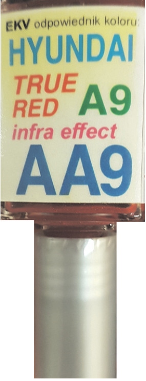 Kia Hyundai A9 AA9 True Red Lakier Samochodowy Zaprawka Do Rys Ara 10 ML
