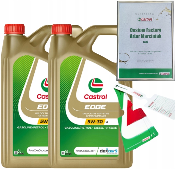 CASTROL EDGE 5W30 C3 10L TITANIUM DEXOS2 RN0700 RN0710 + ZAWIESZKA