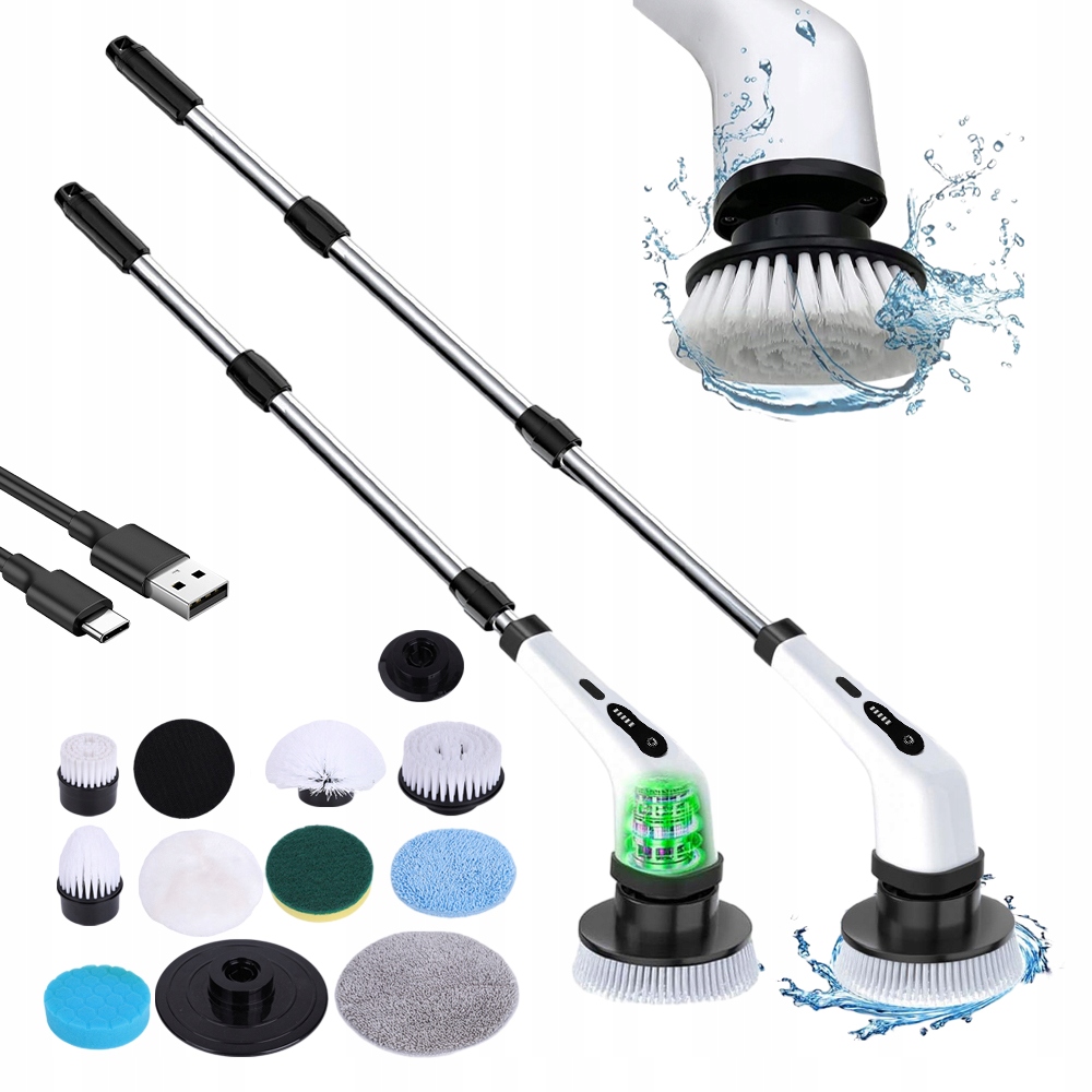 Levně 9V1 Rotační Mop Elektrický Čisticí Kartáč 2000MAH Led