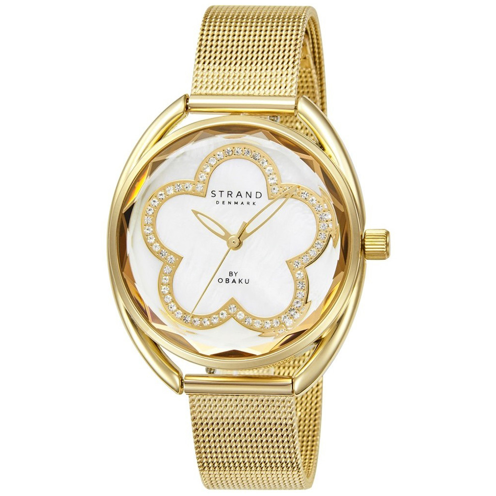Dámské hodinky Strand S734LXGWMG Zirkony zlaté