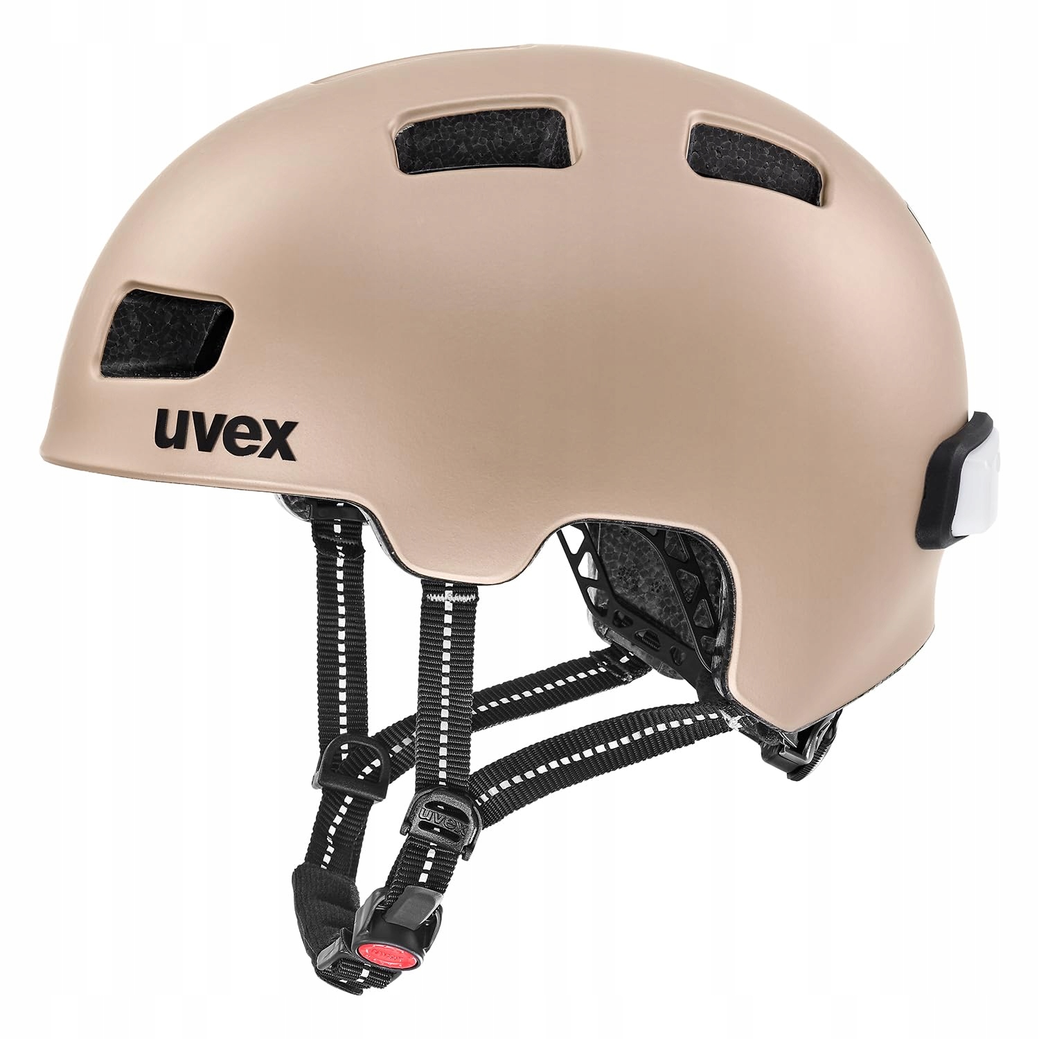 Uvex City 4 Kask rowerowy z lampką Led 58-61cm Soft Gold Matt