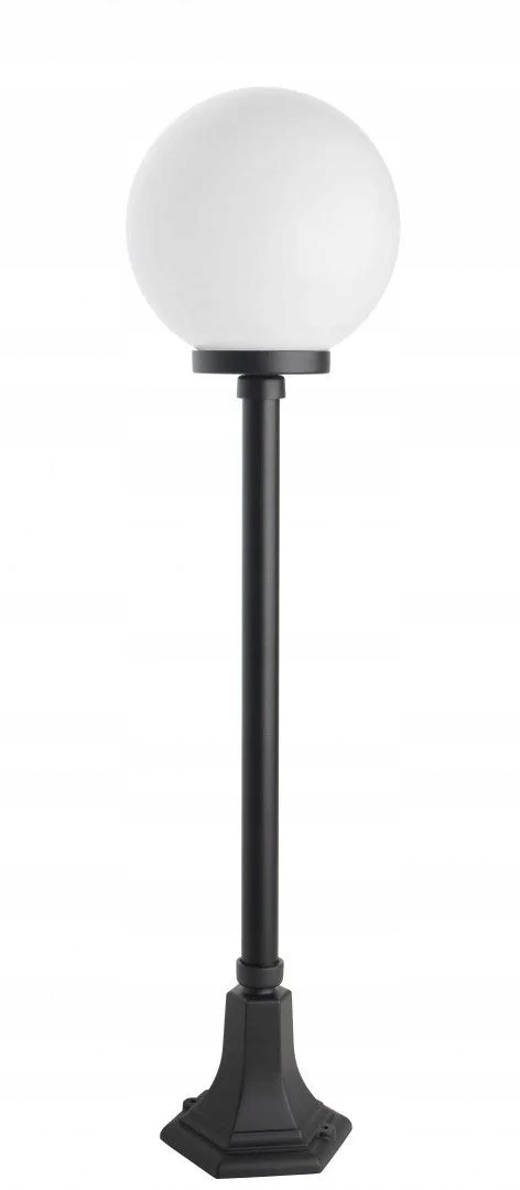 Su-ma Záhradná lampa Guľa IP43 103 cm E27 Guľa biela/dymová 25 cm čierna