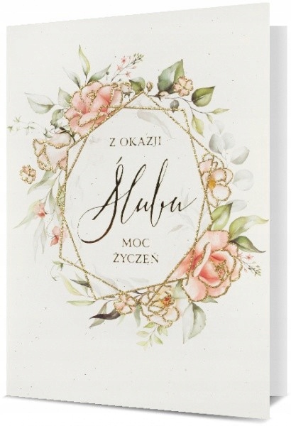 

Na ślub Kartka zdobiona brokatem H2480