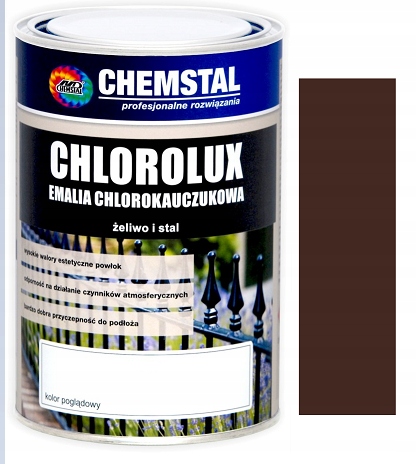 Emalia chlorokauczukowa CHLOROLUX 10L Brązowa 8016