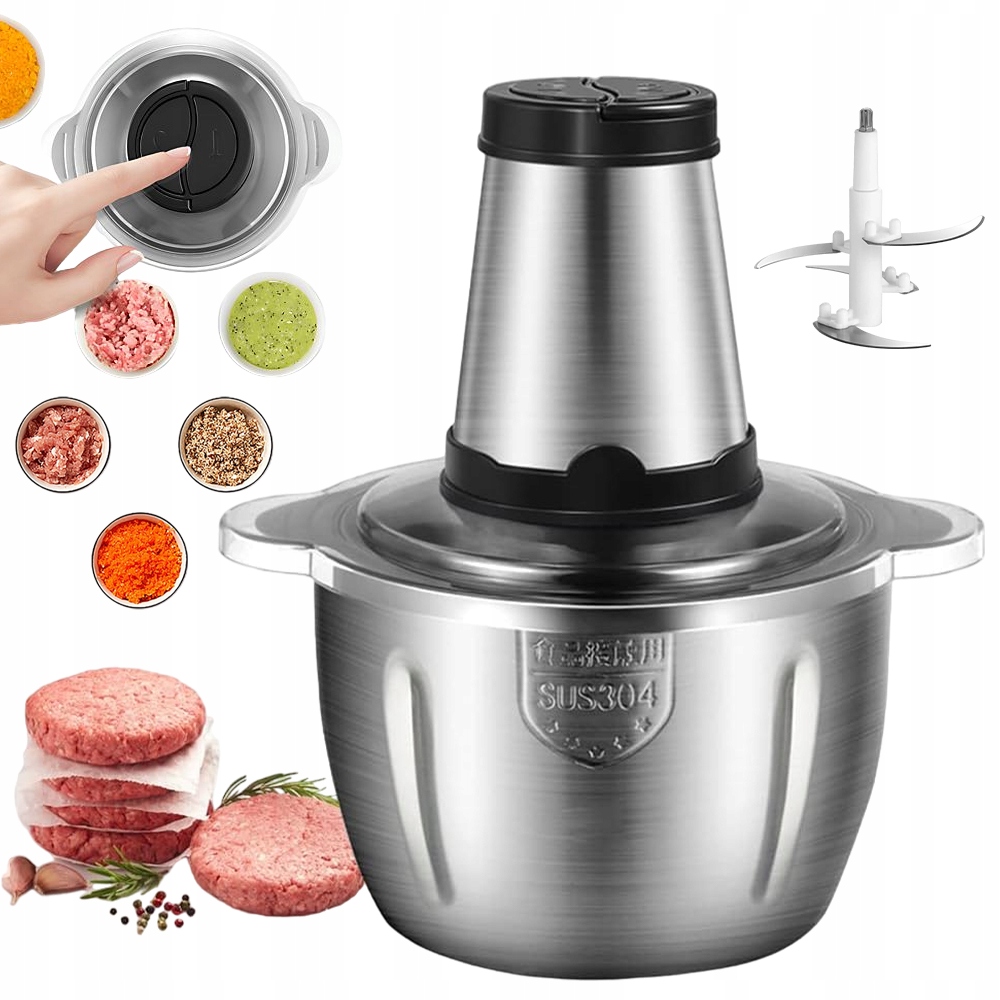 Elektrický Drtič Na Maso A Ovoce Zeleniny 300 W 2 L 2 Rychlosti