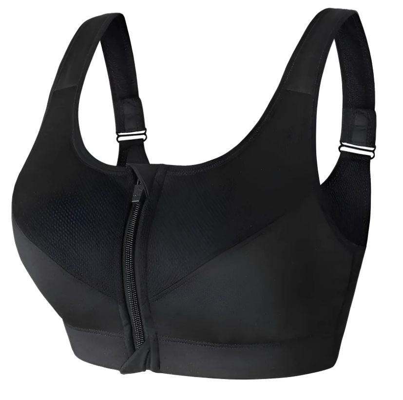 Biustonosz sportowy stanik czarny rozpinany gąbeczki modny rozmiar 3XL