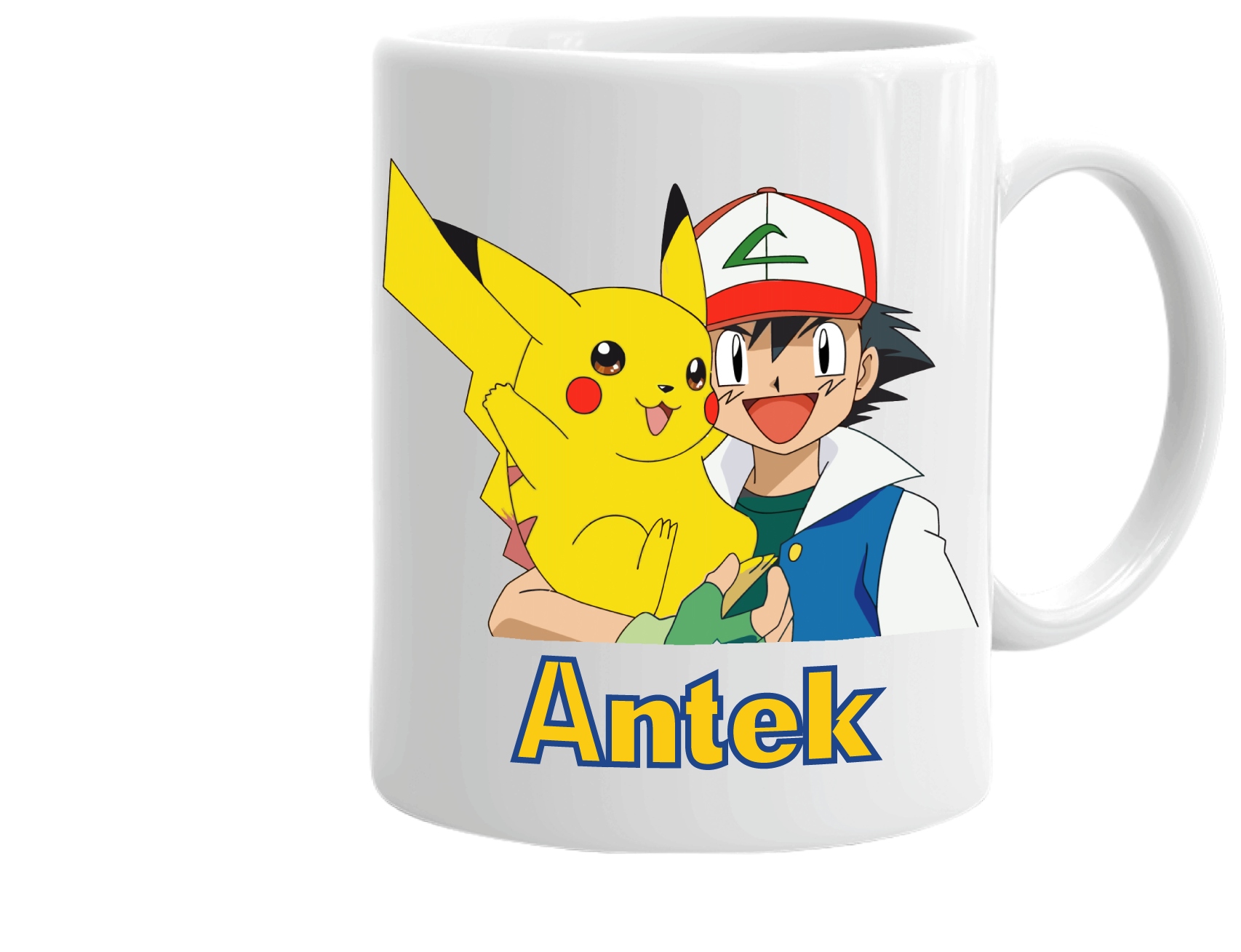 

Kubek z Pikachu i dowolnym imieniem kartonik