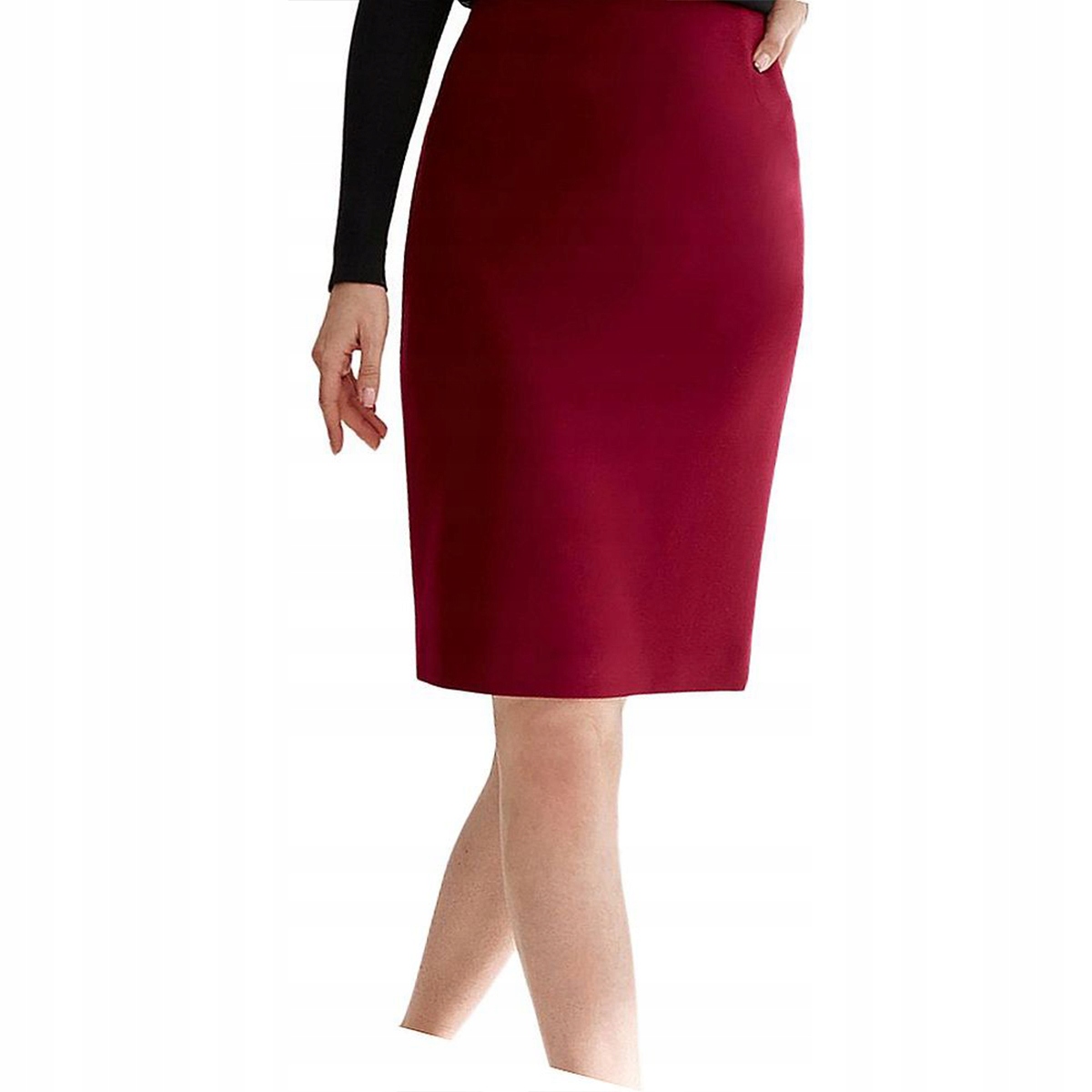 

Spódnica damska prosta ołówkowa Atena bordo 56/3XL