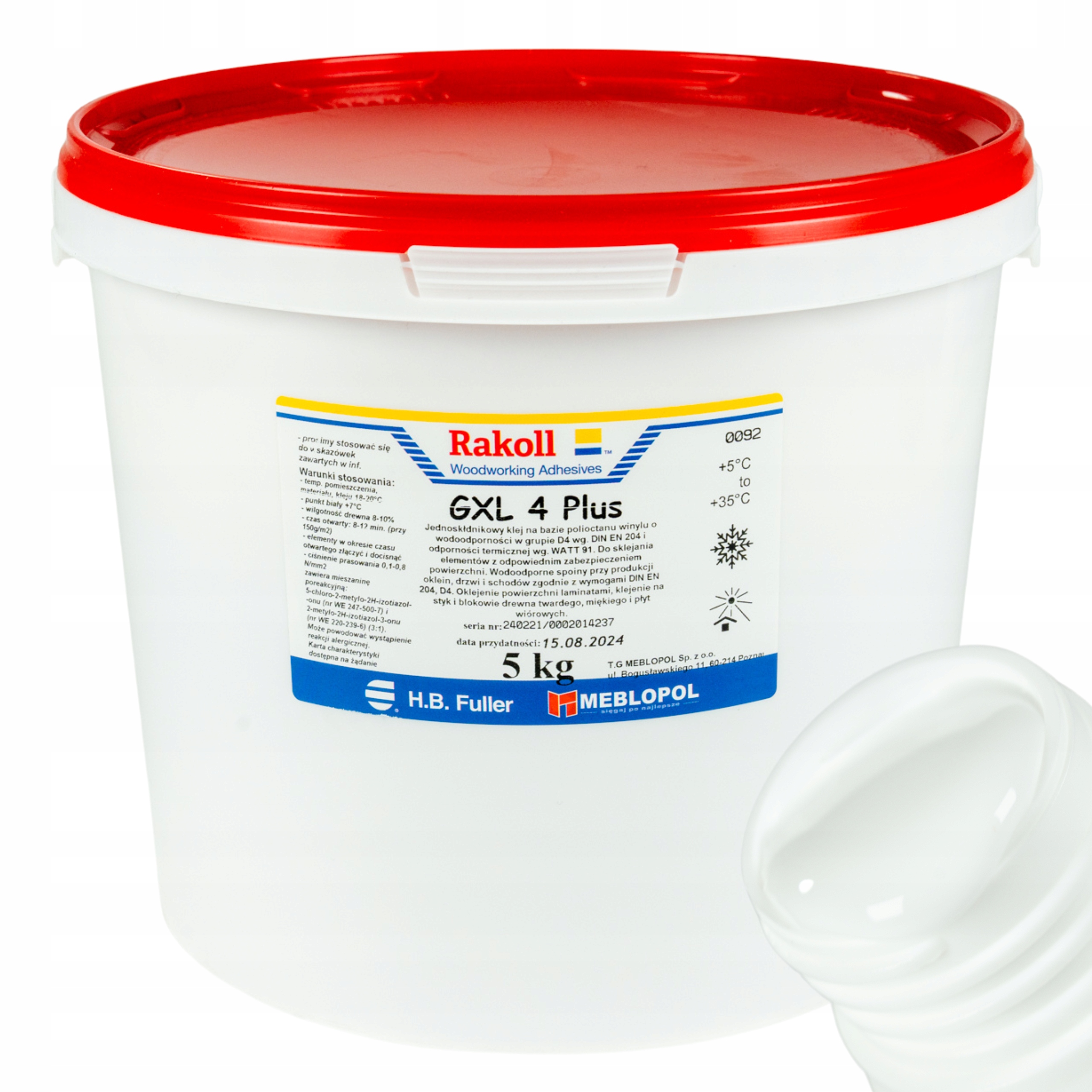 Klej do drewna Rakoll GXL-4 Plus wodoodporny D4 5kg płyta wiórowa Osb Mdf