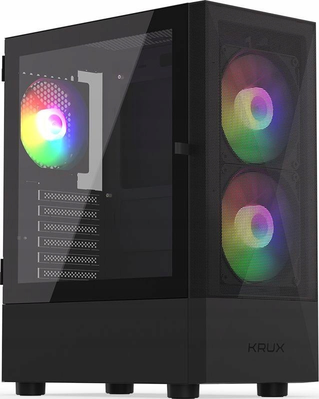 Obudowa Atx, mATX Krux Vako , 3x120mm Argb wentylator, 159mm Cpu, KRX0132