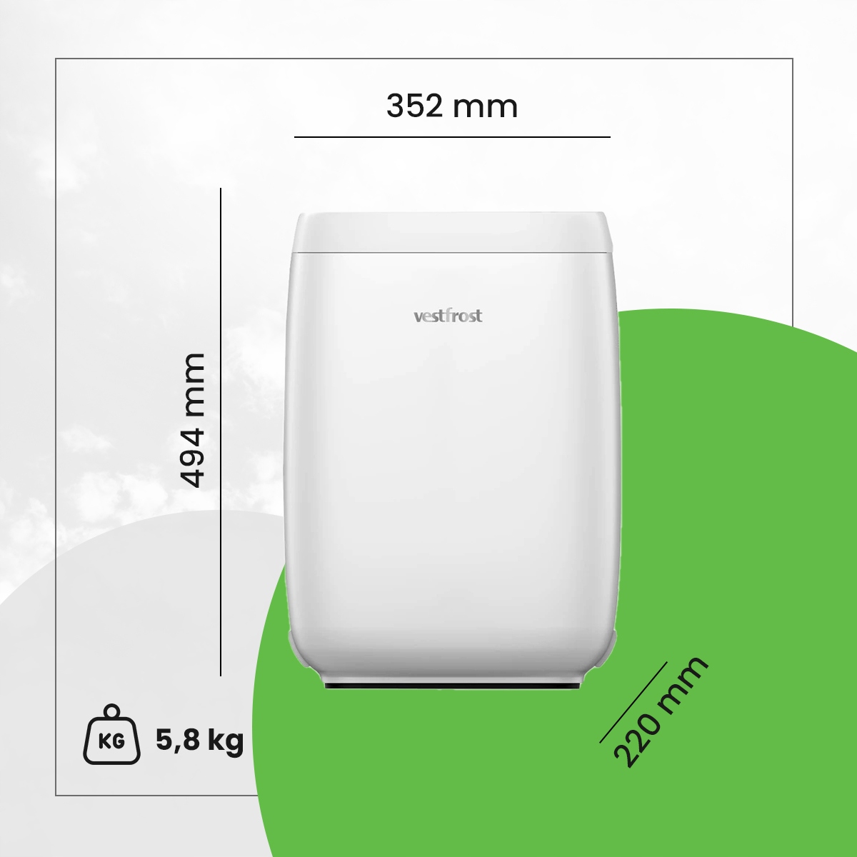 Oczyszczacz Vestfrost VPA1M30WH | Jonizator i WiFi Model VP-A1M30WH