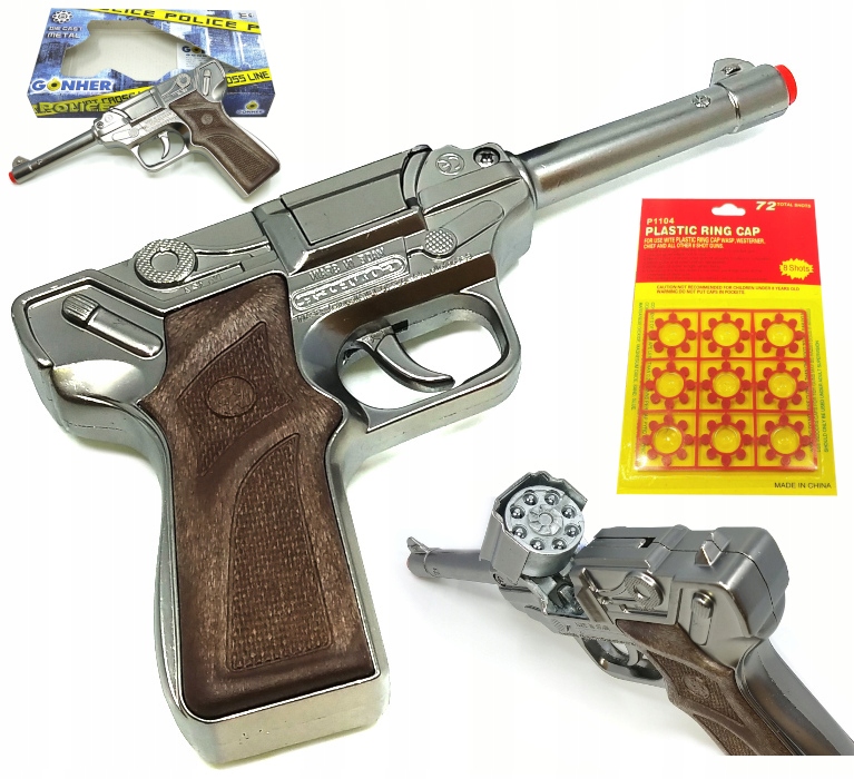 

Pistolet Na Kapiszony Metalowy Gonher Luger Sv