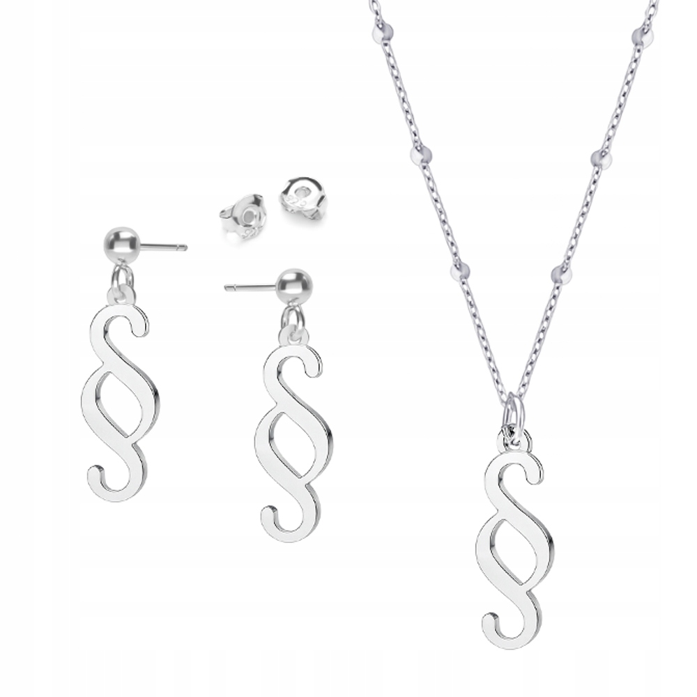 Paragraf Stříbrný kuličkový komplet šperků stříbro 925 Dárek pro právníka