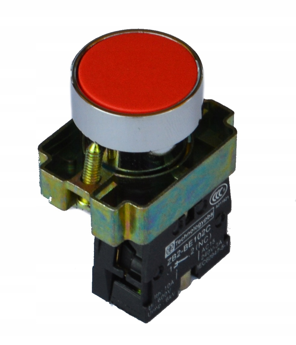 Przycisk sterowniczy czerwony metalowy fi22 FAVT XB2-BA42