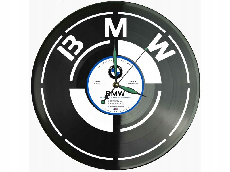 Bmw Klasický automobilový nástěnný hodinový stroj z vinylové desky Retro dekorace Bmw