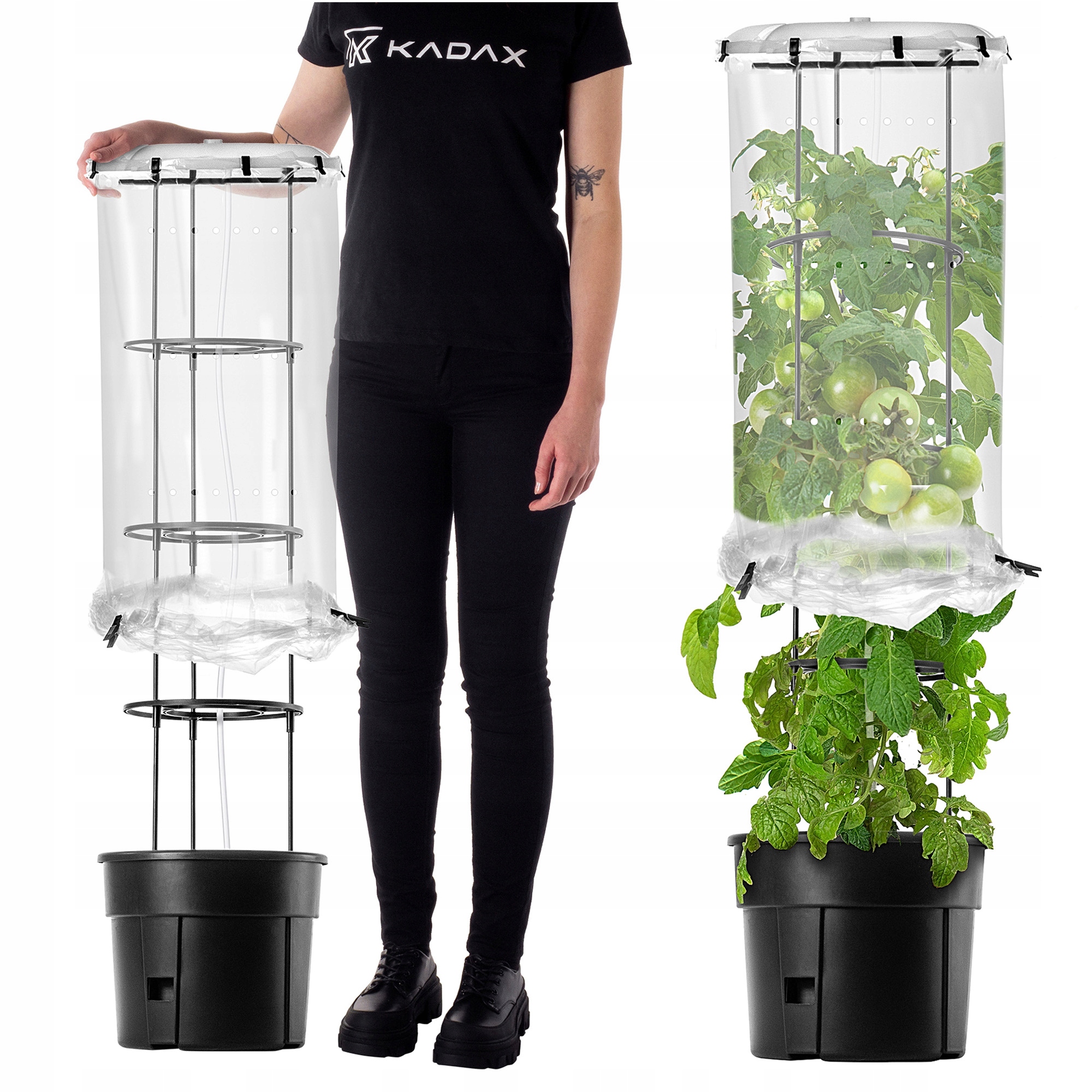 Doniczka Donica Do Uprawy Pomidorów 12L Osłonka Parasol Ochronny Zestaw