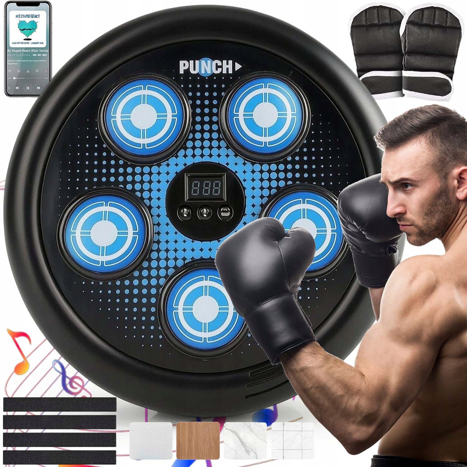 Hudební Bluetooth Boxovací Stroj S Reproduktorem Světel Trénink Doma