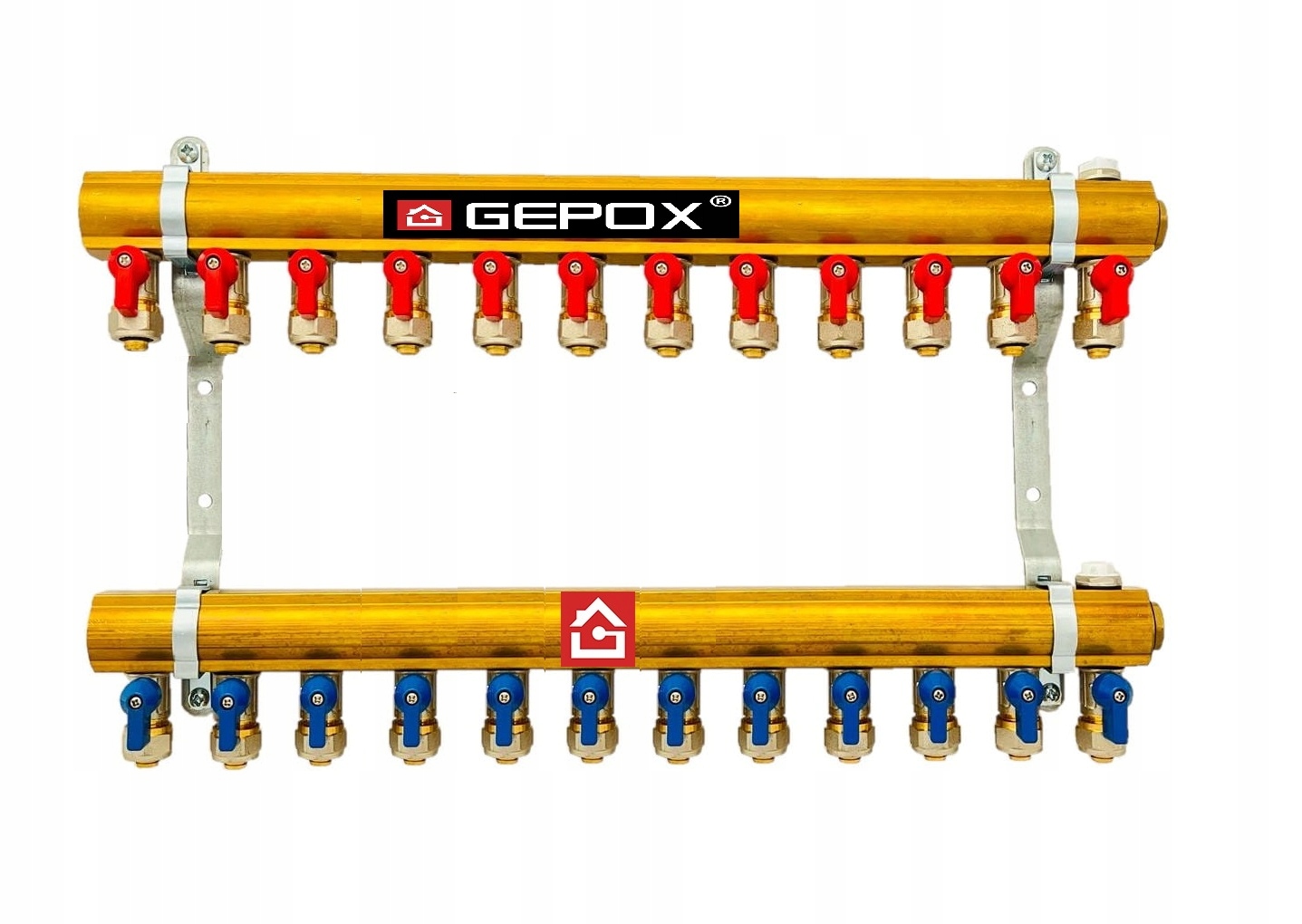 Rozdělovač C.o. 12 okruhů Gepox Ventily Pex Odvzdušňovače pro radiátory