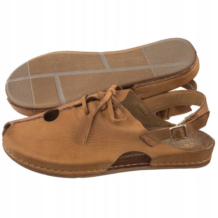 Buty Sandały Skórzane Damskie Maciejka Rude 06418-29/00-6 Brązowe