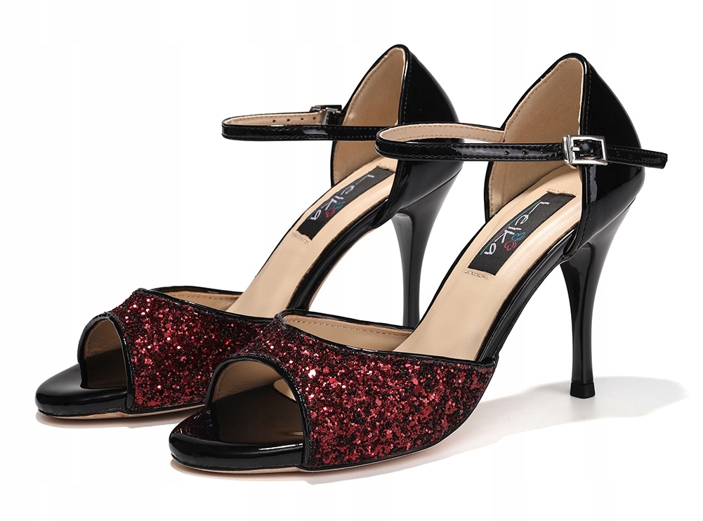 Buty Do Tańca Taneczne Lakierowane Błyszczące Tango High Heels 9cm ROZ.39