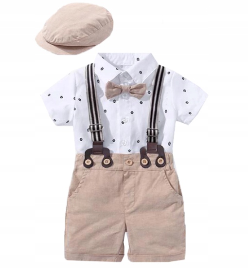 KOMPLET KOSZULA BODY SPODENKI MUCHA SZELKI CZAPKA