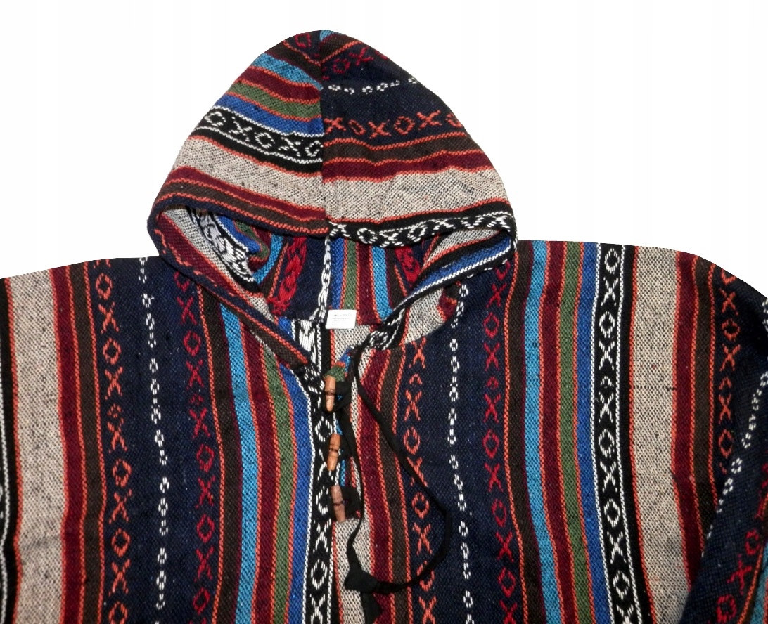 PONCHO BAWEŁNA OVERSIZE WIELOBARWNE INDYJSKIE Rozmiar uniwersalny
