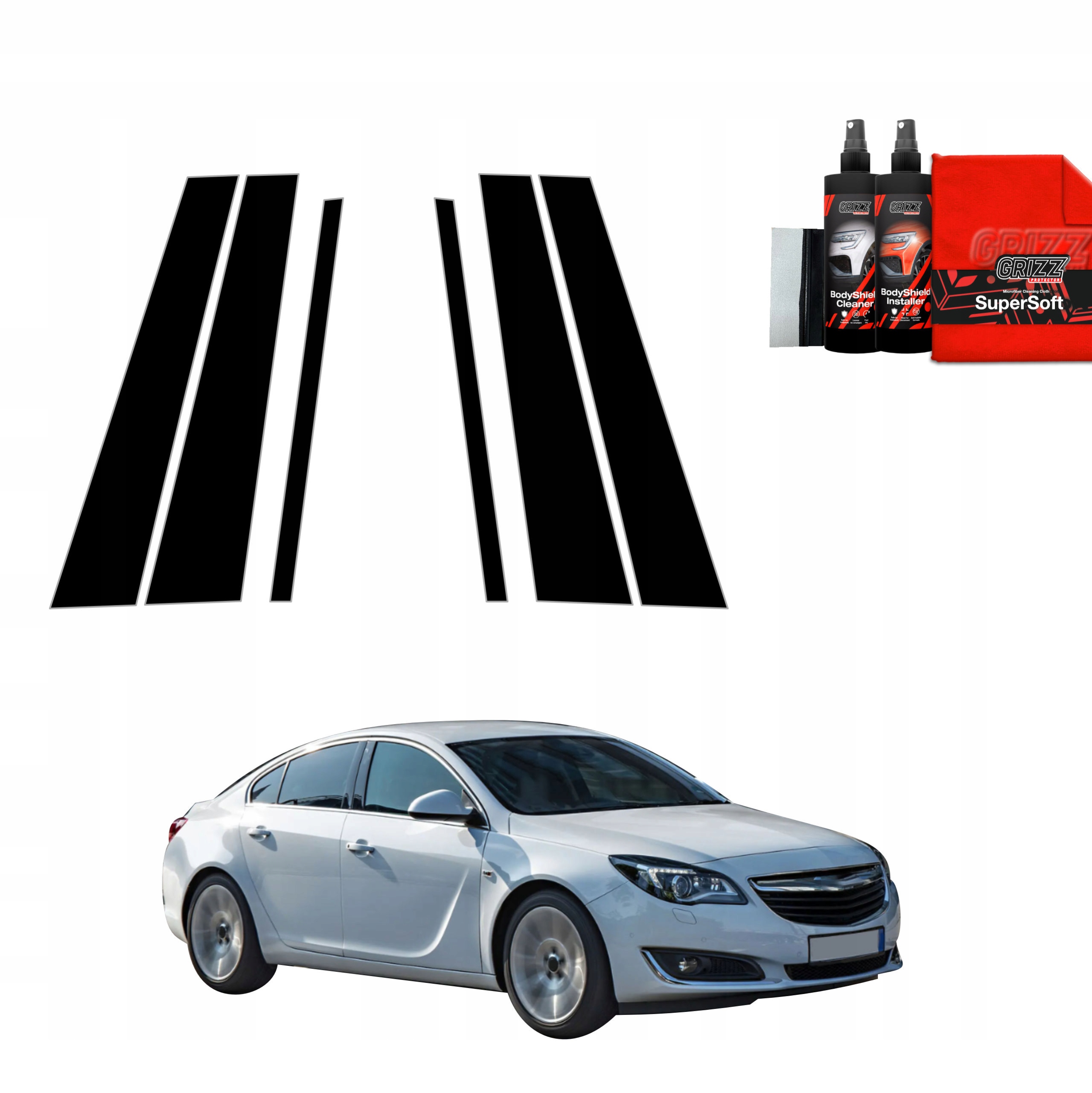 6v1 Černá fólie na sloupky pro Opel Insignia A Sedan Facelifting (2013-2017)