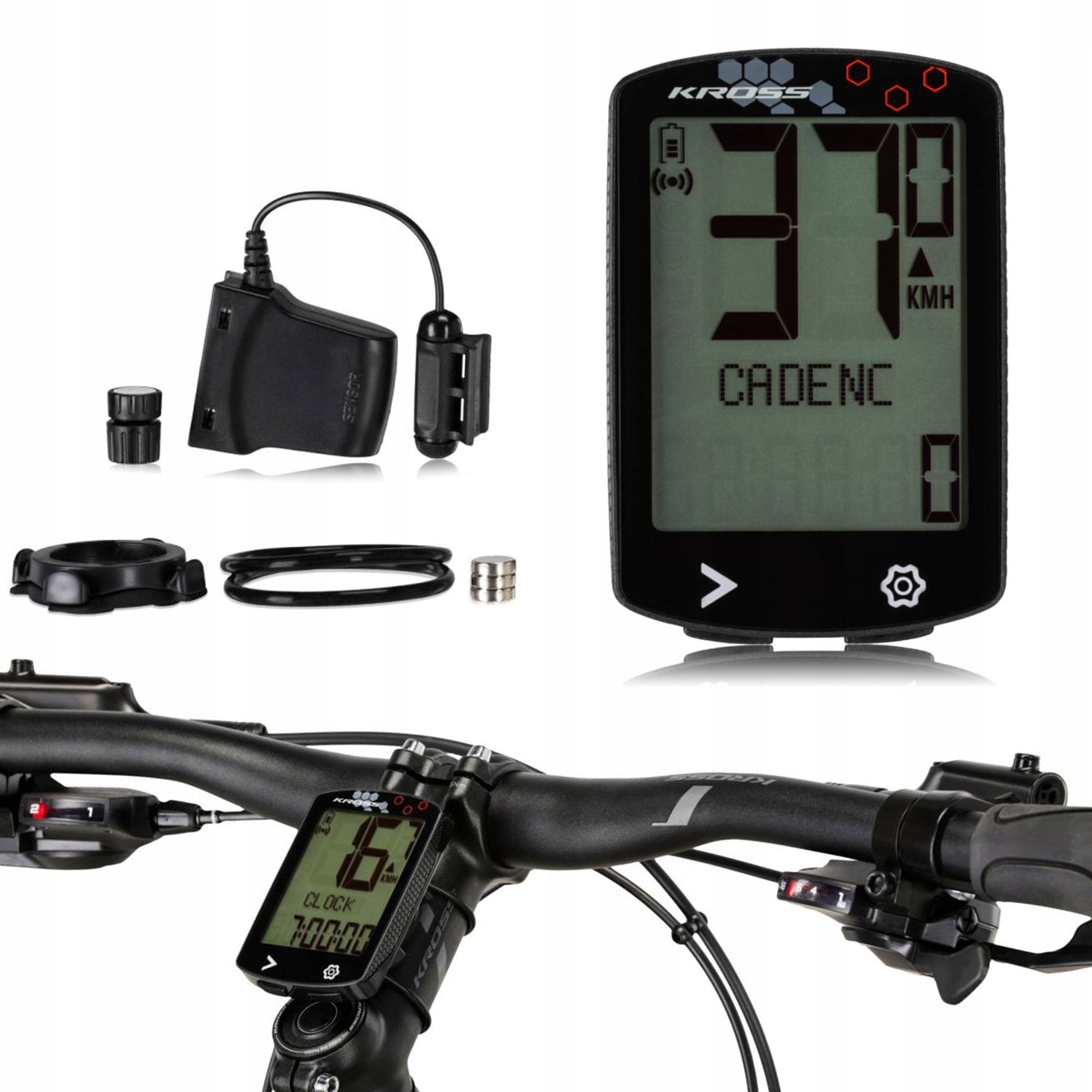 Bezprzewodowy Licznik rowerowy Kross Krc 325 Cuw 25 Funkcji Usb-c IPX6