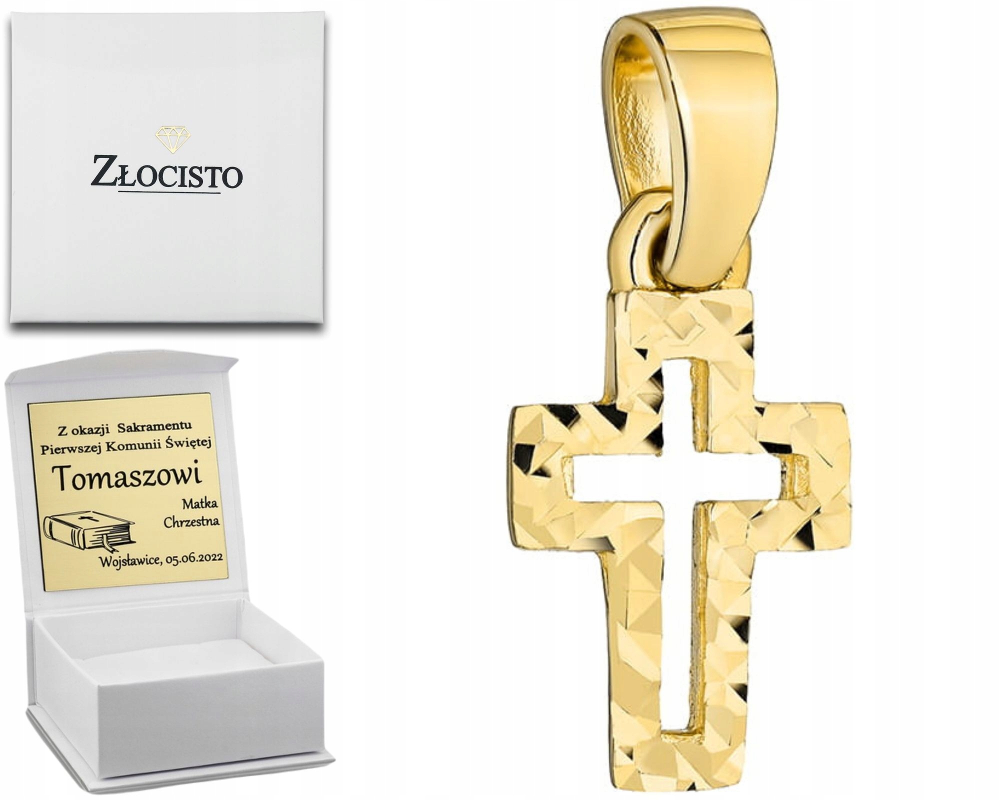 Zlatý Kříž Jemný Malý Zlatý Kříž S Diamantovým Ryzost 585 Jako Dárek