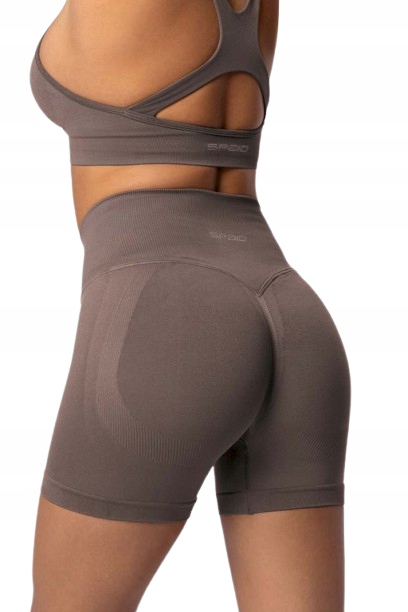 Spaio Spodenki damskie Fitness Push-up Pro ciemnobeżowe Xs