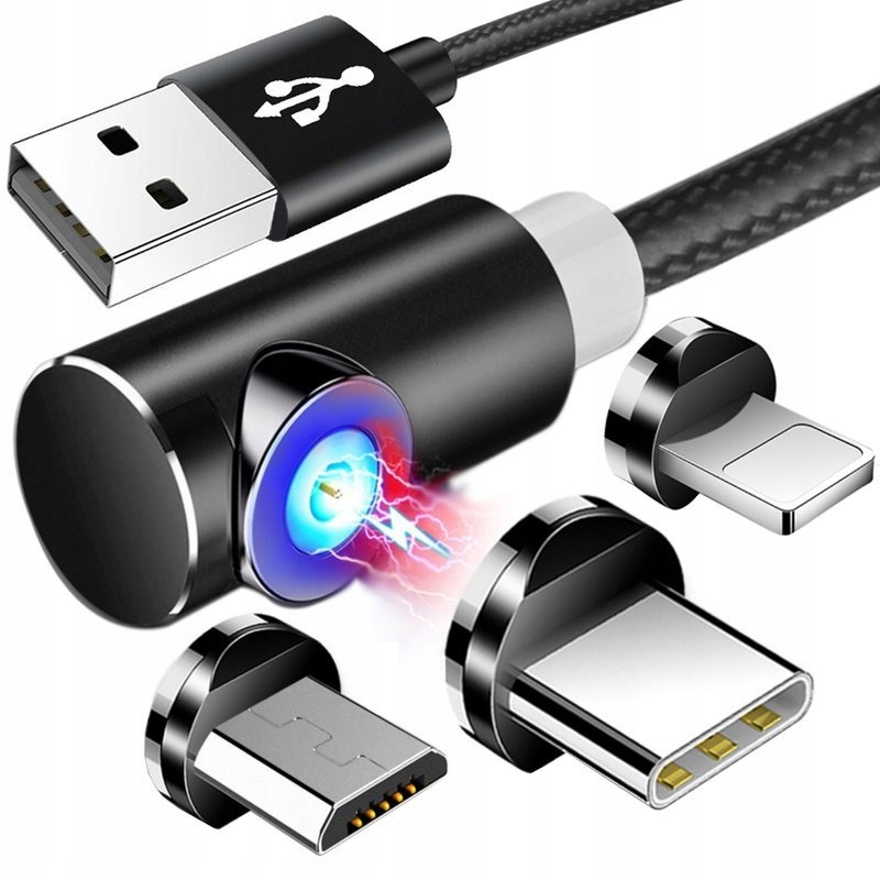 

Kabel 1M Magnetyczny Kątowy Micro Typ-c do Iphone