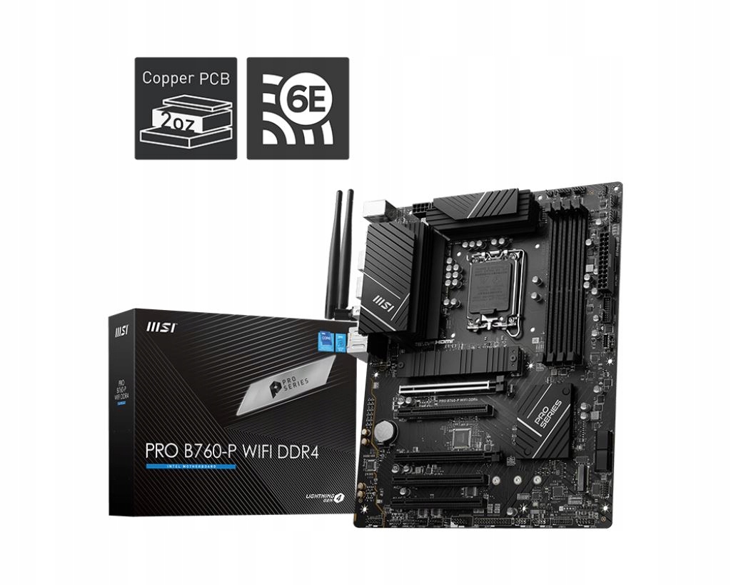 Msi Mb Sc LGA1700 Pro B760-P Wifi DDR4, Intel B760, 4xDDR4, 1xDP, …