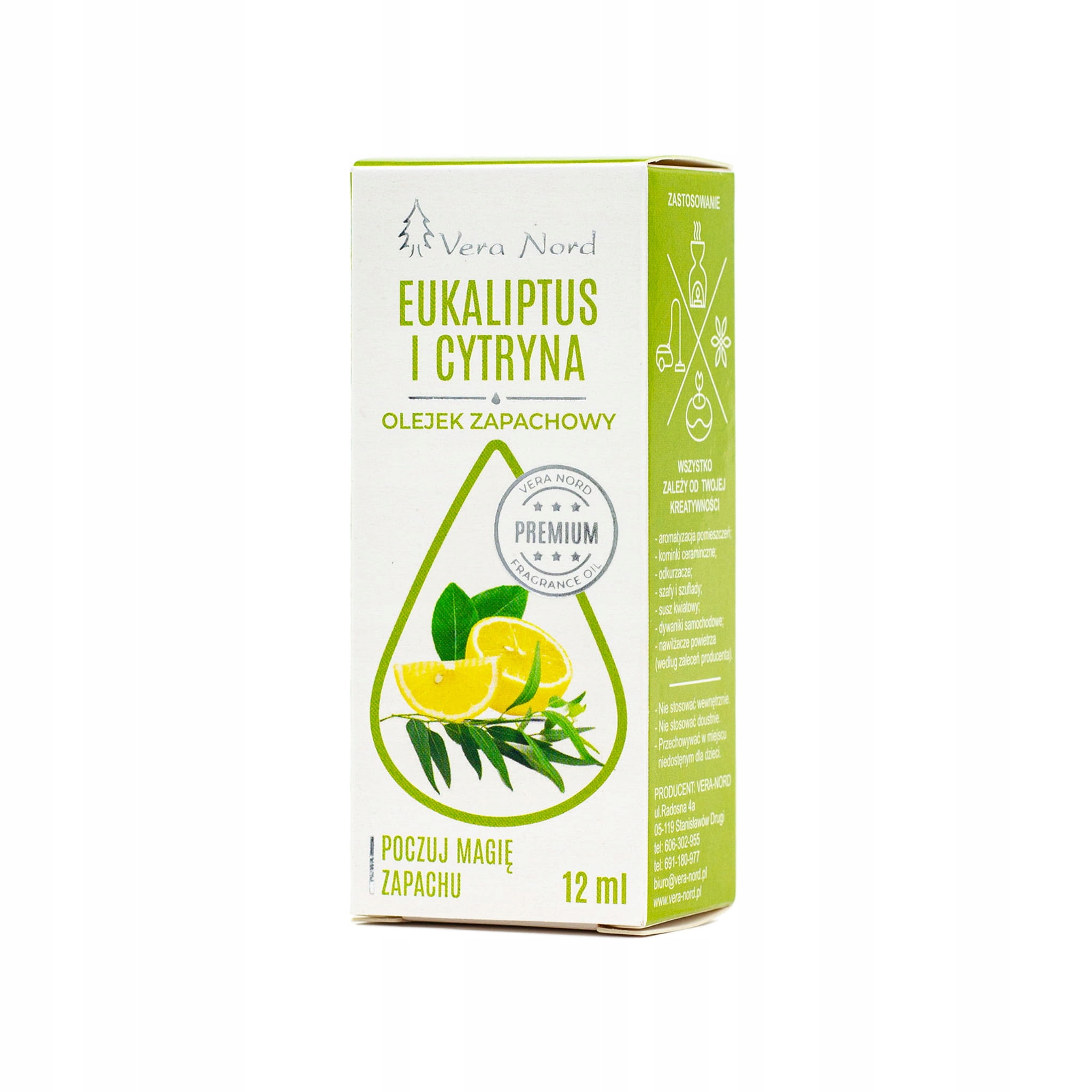 

Olejek zapachowy 12 ml eukaliptus i cytryna