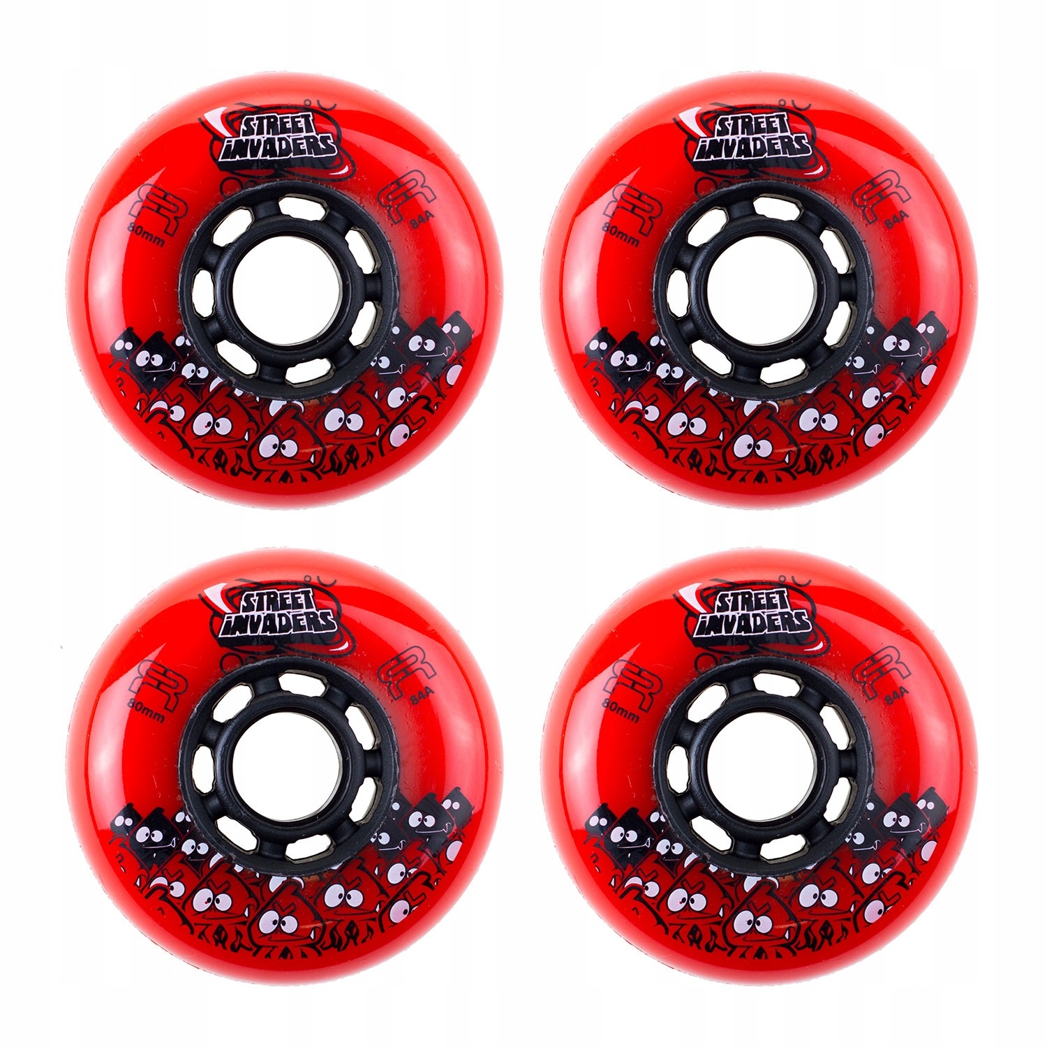 Kolečka pro kolečkové brusle Fr Street Invaders 80 mm/84a Oranžová 4 kusy