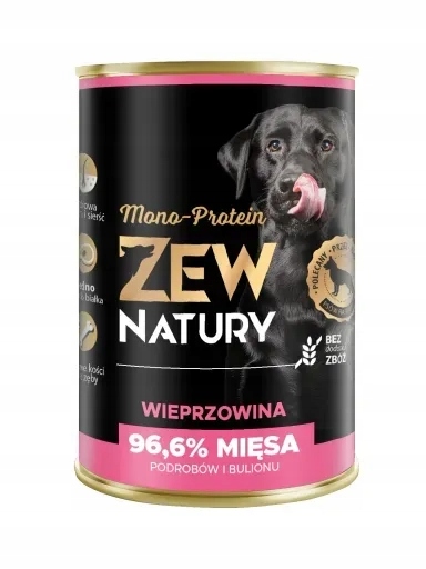 5 x Zew Natury Mono-protein Vlhké krmivo pro psy s vepřovým masem 400 g