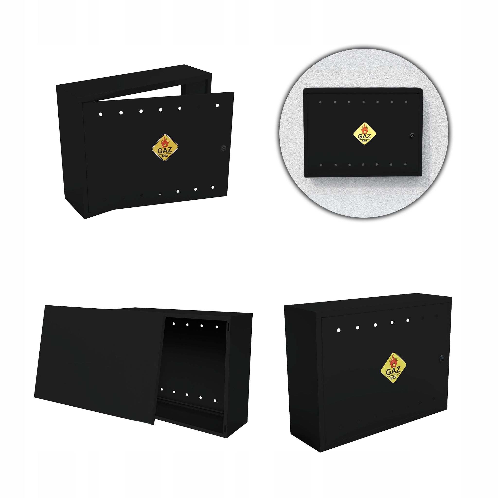 Plynová Skříňka 80x60x25 Černá Skříňka S Zády Na Plynový Ventil Ocelová