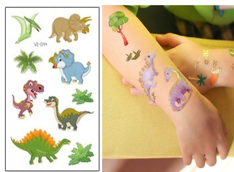 

Tatuaż zmywalny Tatuaże ze złotym Dinozaury
