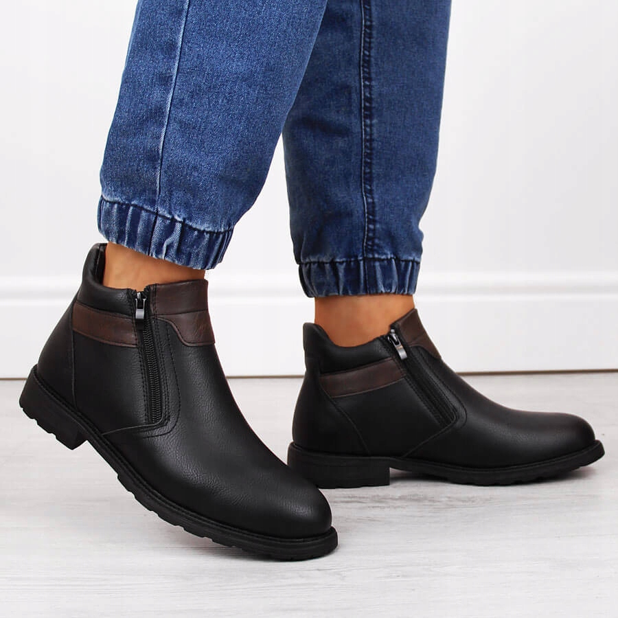 TRZEWIKI MĘSKIE ATLETICO OCIEPLANE TRAPERY BUTY ZIMOWE NA SUWAKI Rozmiar 41