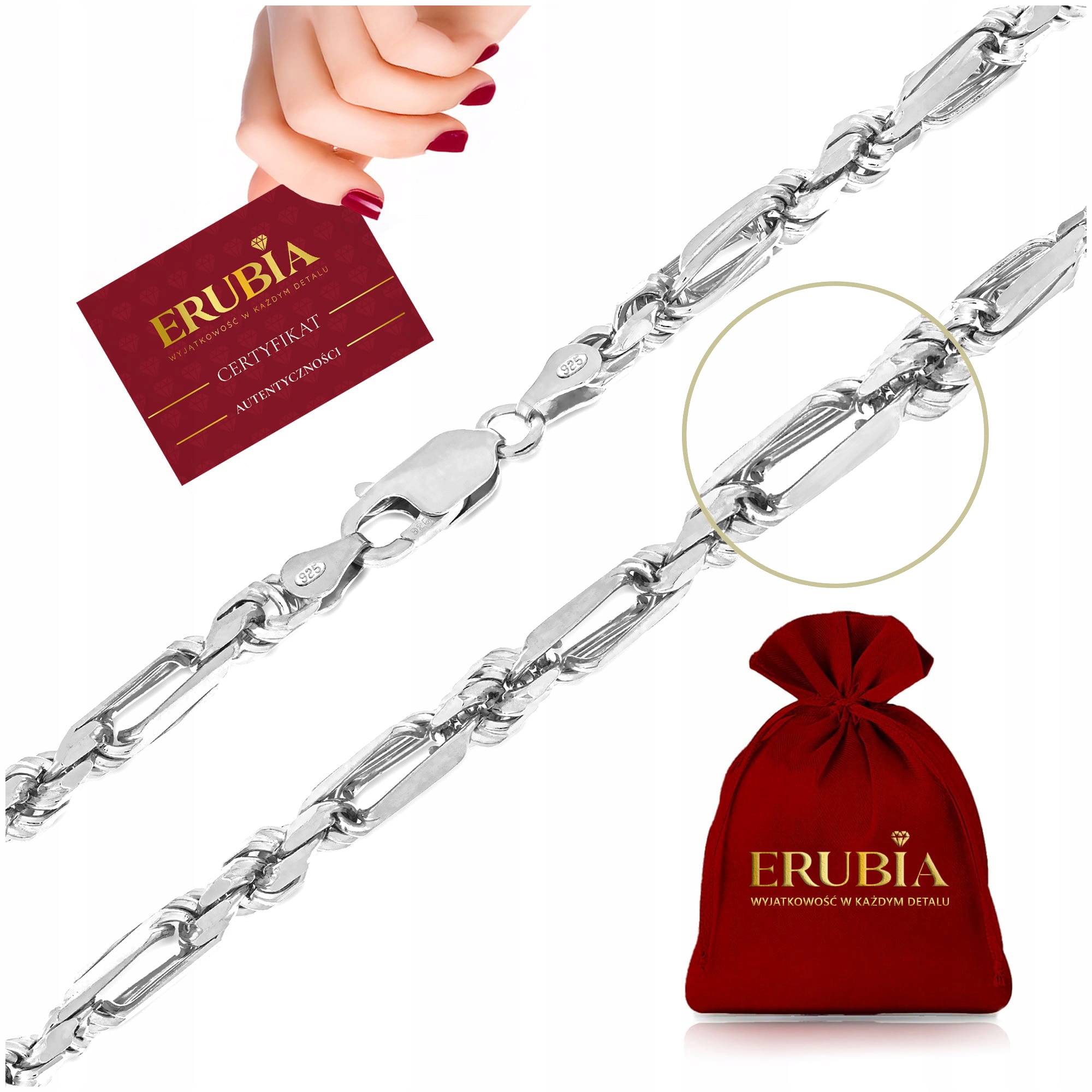 Unikátní Silný Řetízek, Dámský Stříbrný Náhrdelník Figaro-corda 70 cm/6 mm